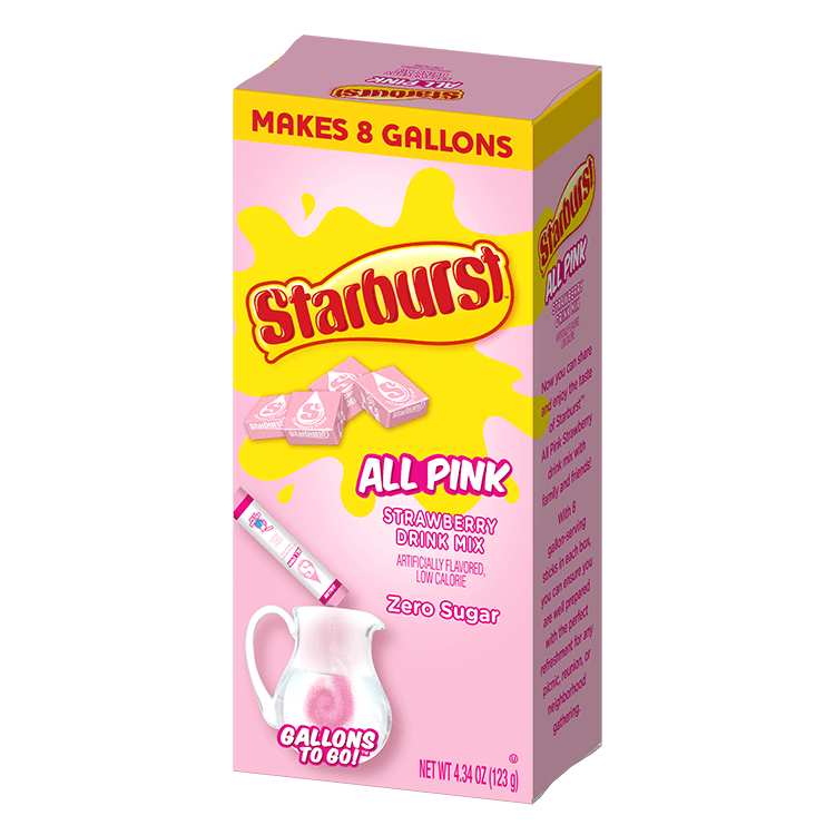 Starburst all pink gallons to go packaging