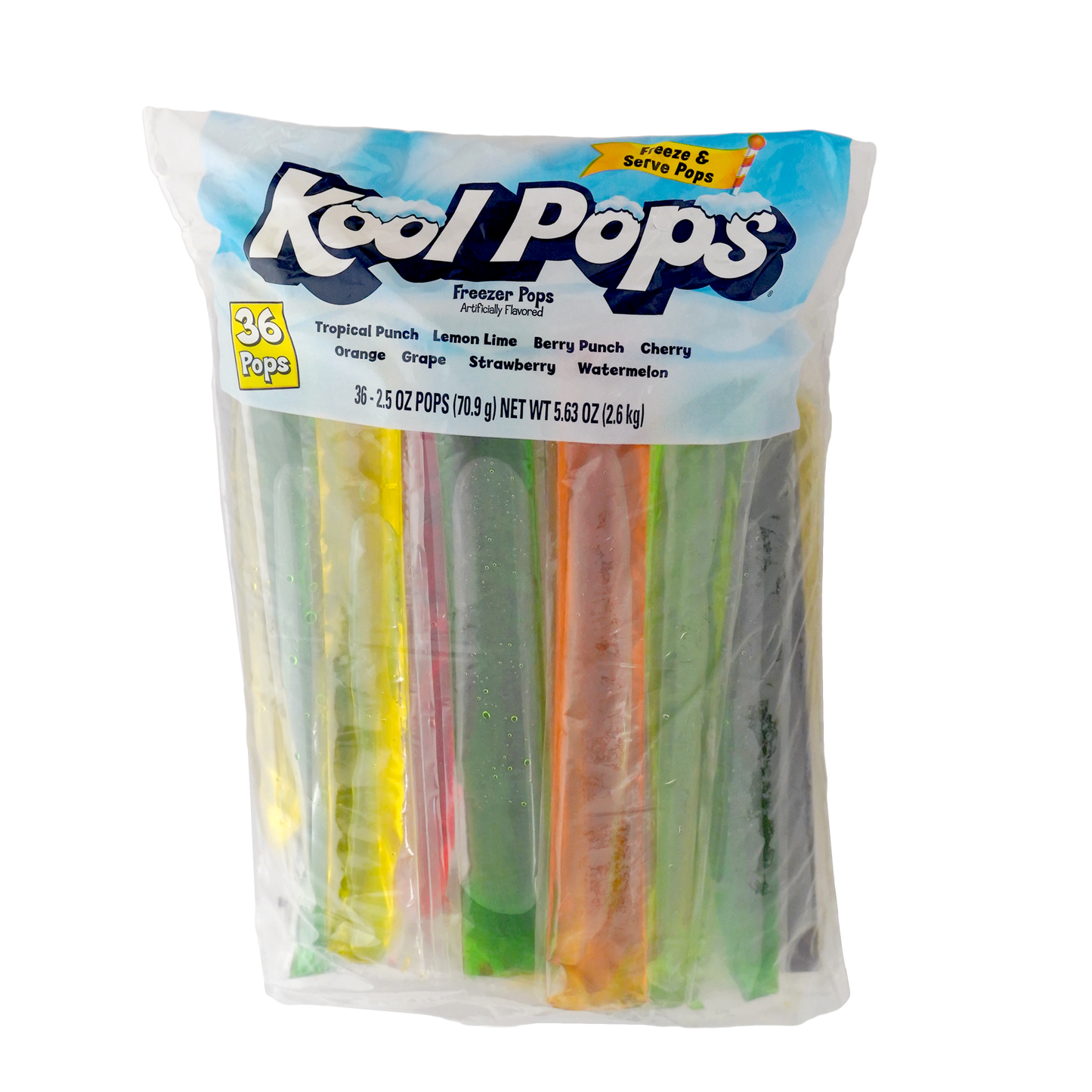 Kool Pops 36 count poly bag packaging