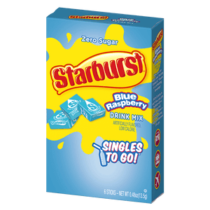 Starburst blue raspberry singles to go packaging