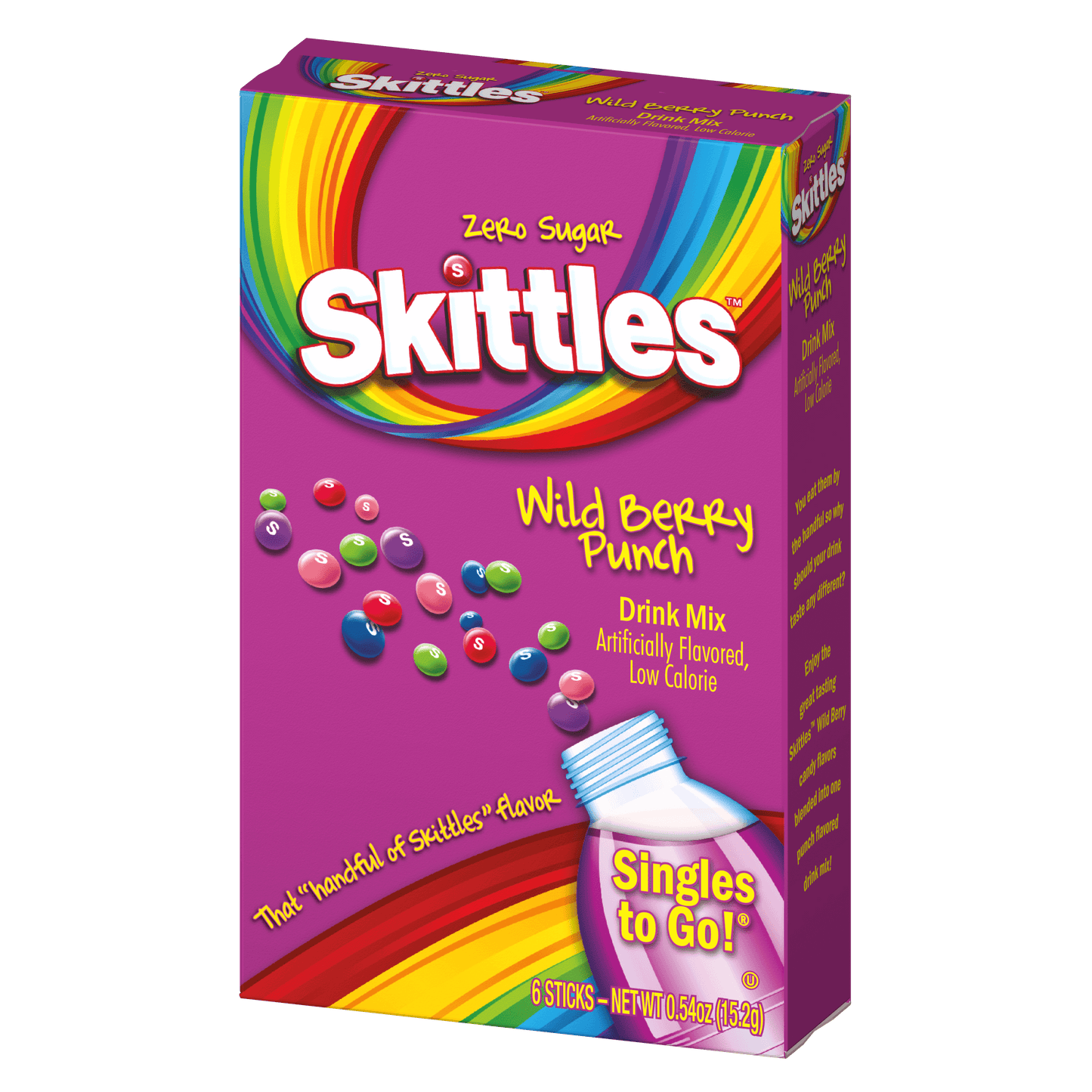 Skittles wild berry flavor singles to go packaging