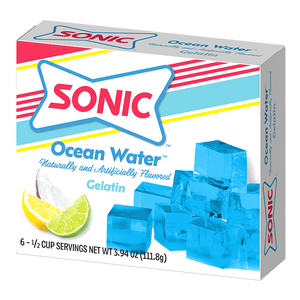 Sonic gelatin ocean water packaging