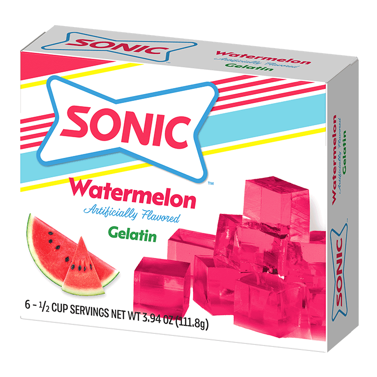 Sonic gelatin watermelon packaging