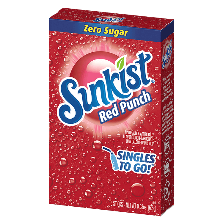 Sunkist red punch singles to go packaging