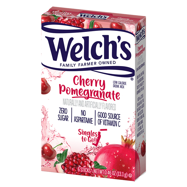 Welch's cherry pomegranate singles to go packaging