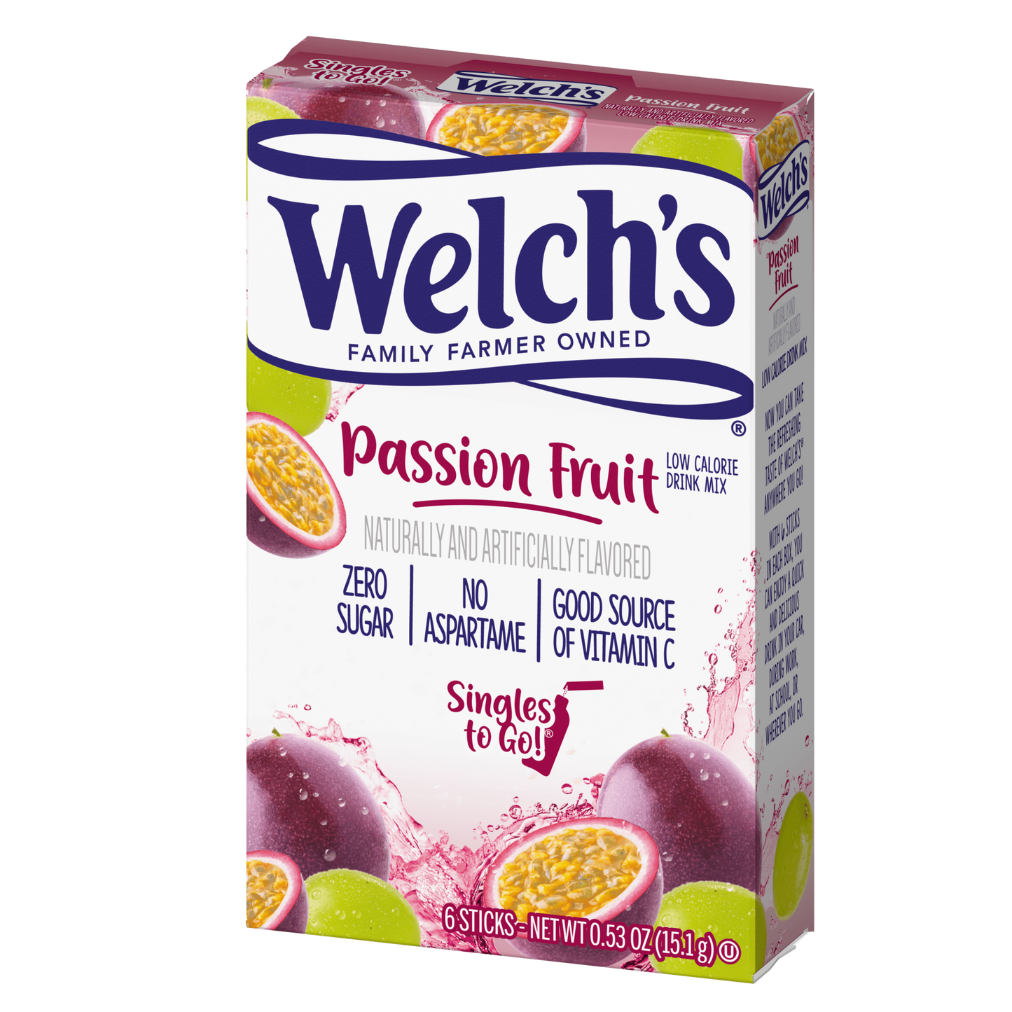 Welch's passion fruit singles to go packaging