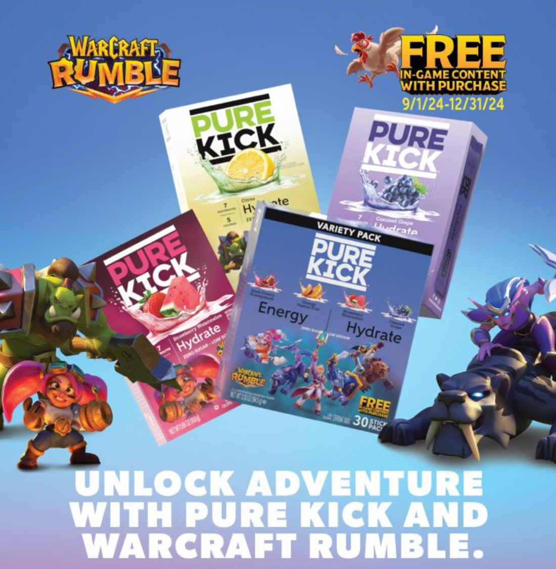 PURE KICK ENERGIZES GAMERS NATIONWIDE WITH NEW WARCRAFT® RUMBLE™ UNITE PROMOTION