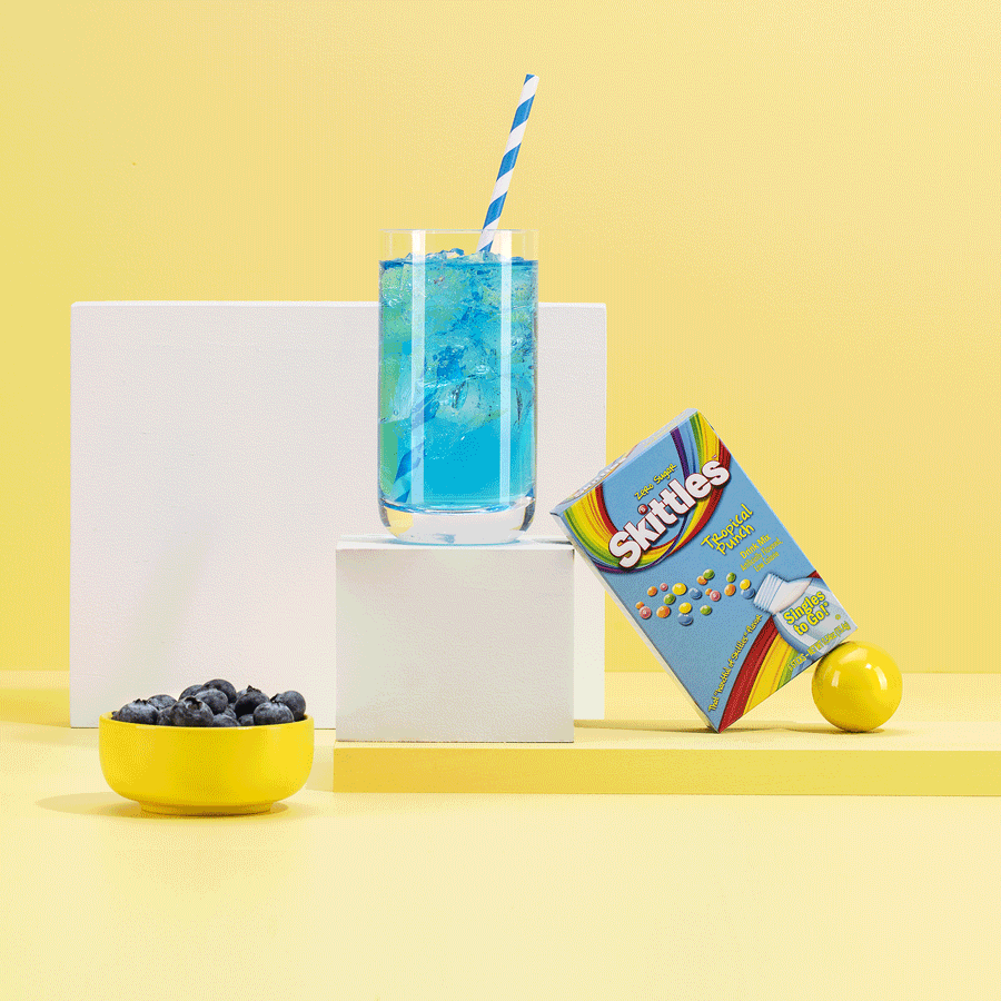 rotating gif of blue Jel Sert products