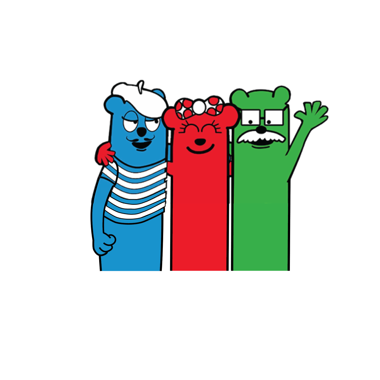 Otter Pops characters waving