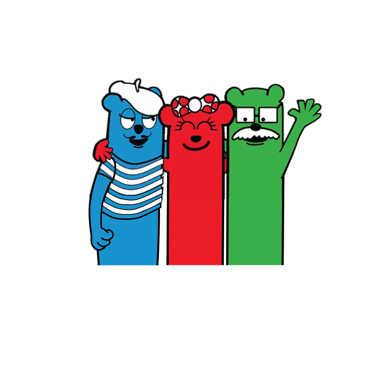 Otter Pops characters waving