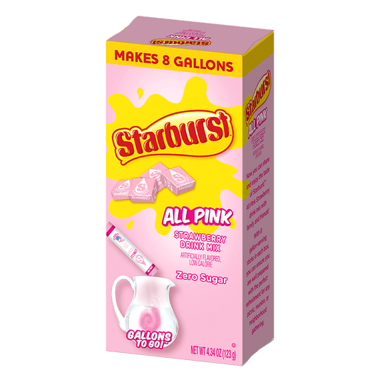 Starburst all pink gallons to go packaging