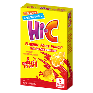 Hi-C Flashin' Fruit Punch singles to go packaging