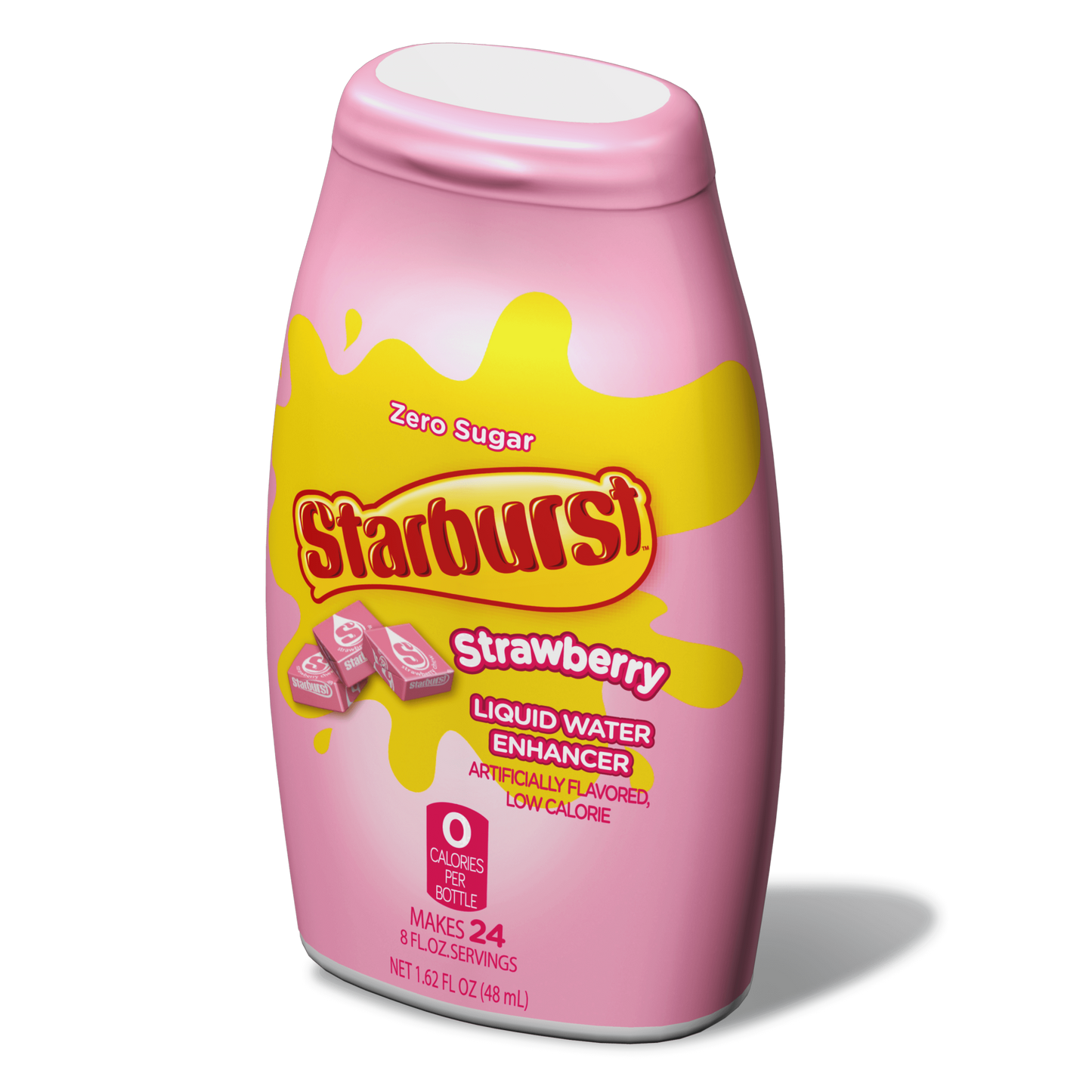 Starburst strawberry liquid water enhancer packaging