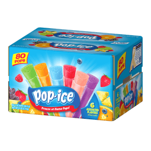 Pop-Ice 80 count freezer pops packaging