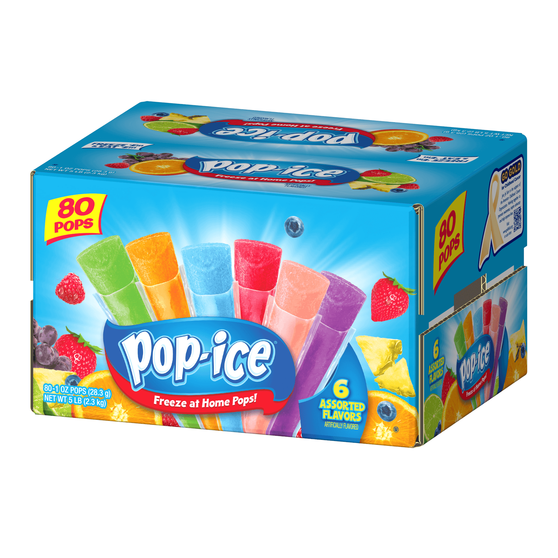 Pop-Ice 80 count freezer pops packaging