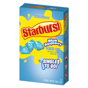 Starburst blue raspberry singles to go packaging