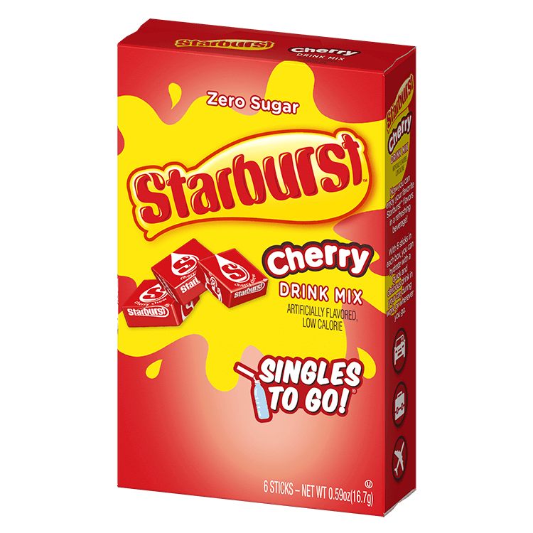 Starburst cherry singles to go packaging