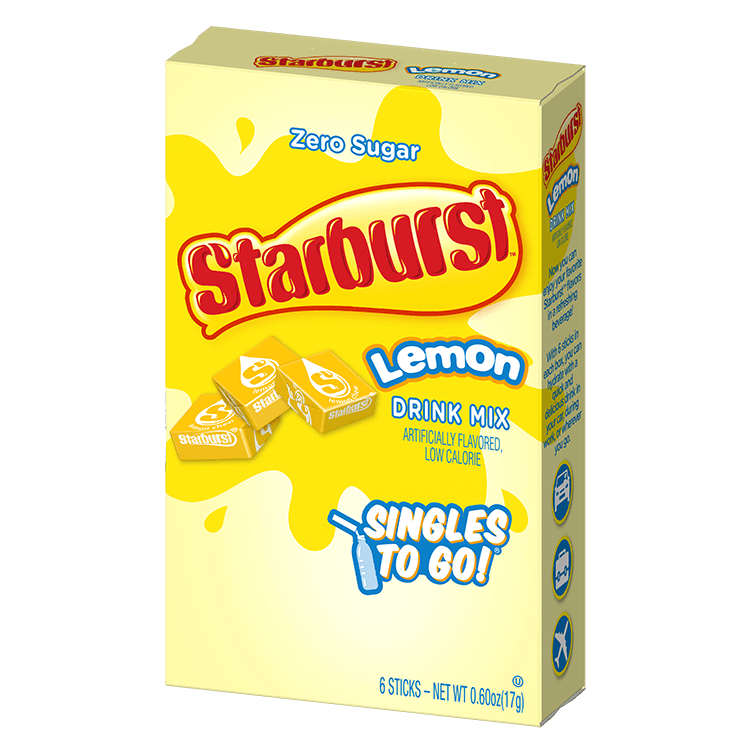 Starburst lemon singles to go packaging