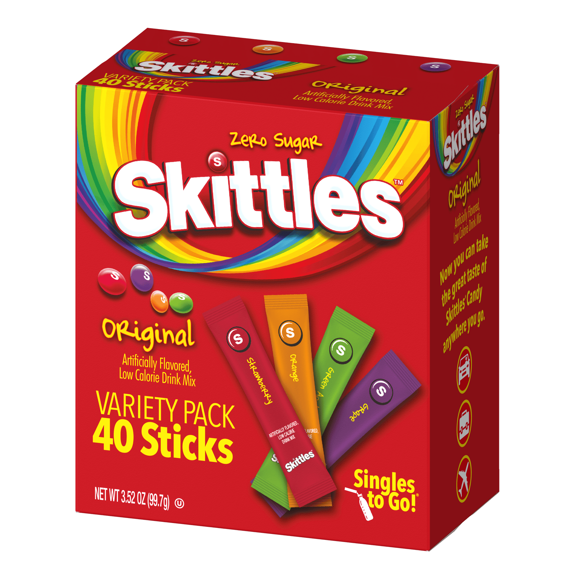 Skittles original flavor 40 count singles to go packaging