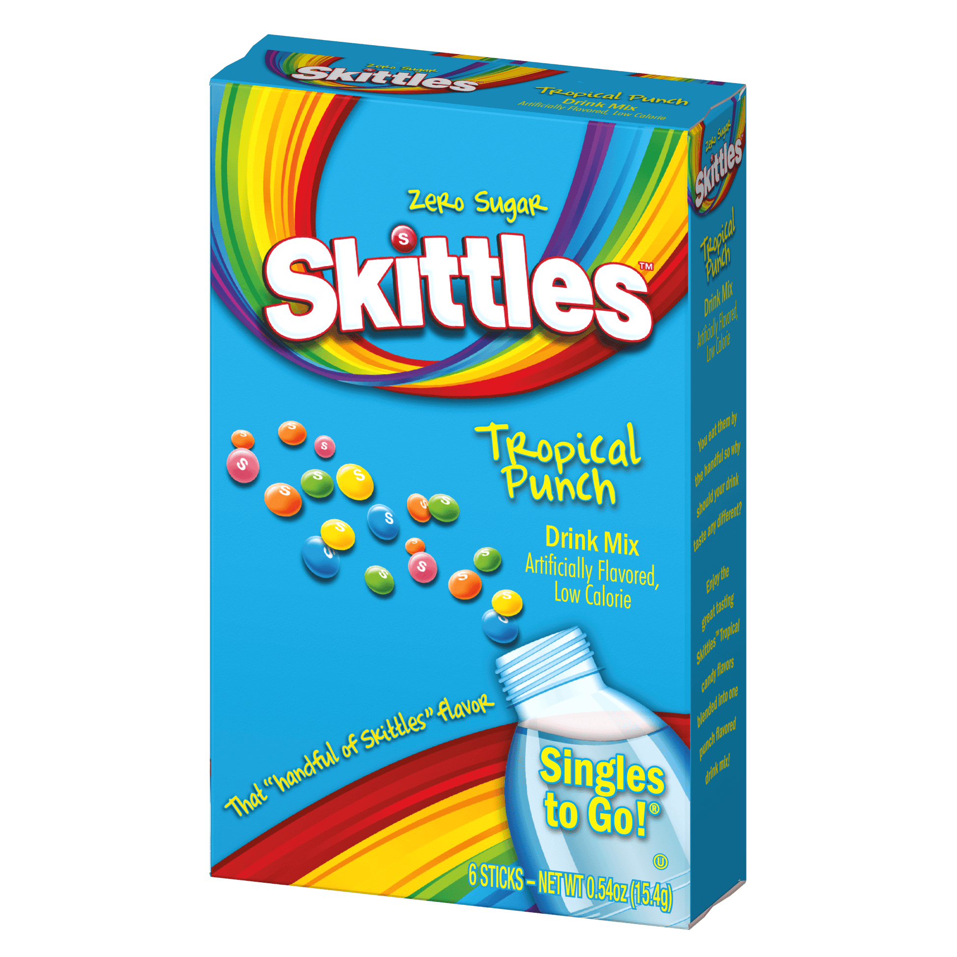 Skittles tropical punch flavor singles to go packaging