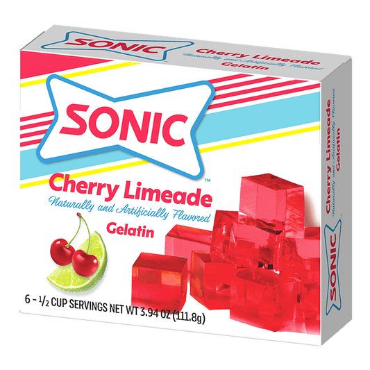 Sonic gelatin cherry limeade packaging