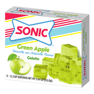 Sonic gelatin green apple packaging