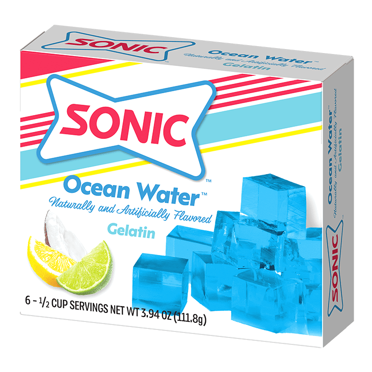 Sonic gelatin ocean water packaging