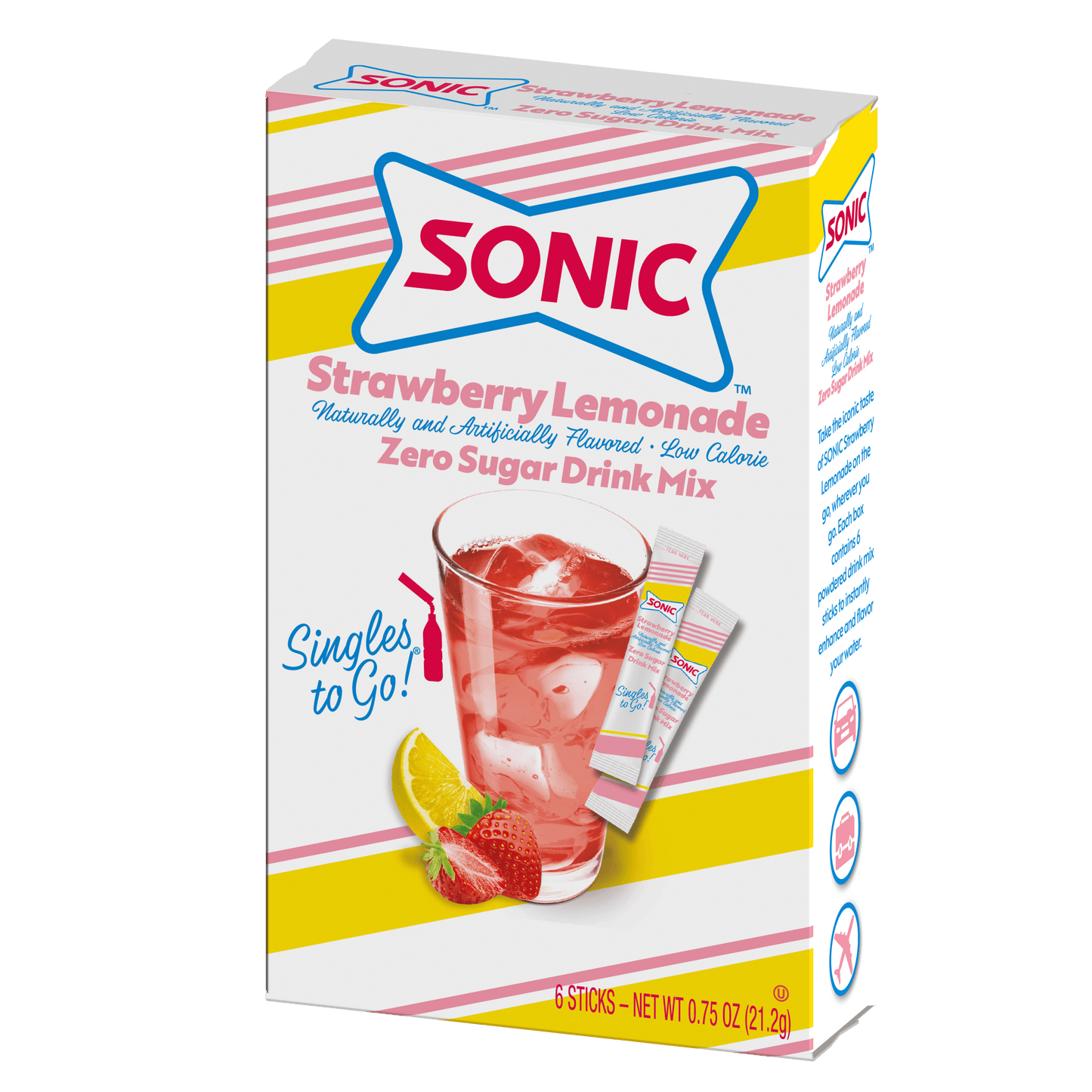 Sonic strawberry lemonade singles to go packaging