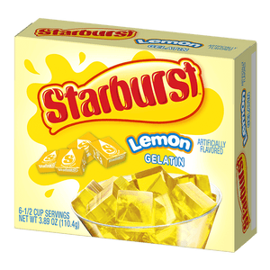 Starburst gelatin lemon packaging