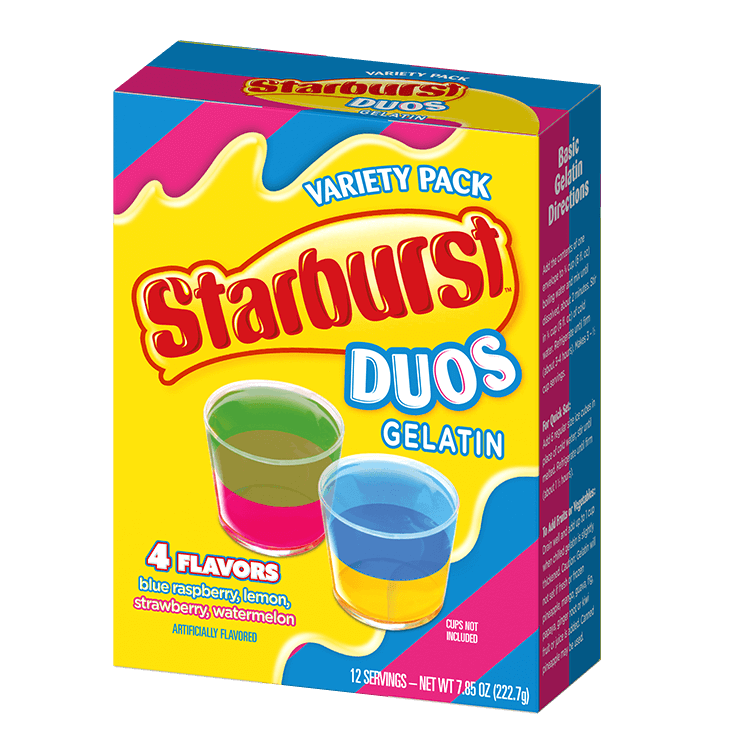 Starburst duos gelatin packaging