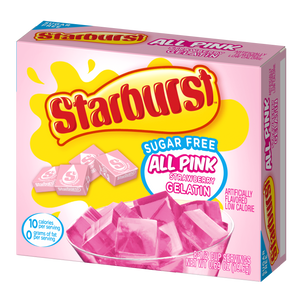 Starburst all pink sugar-free gelatin packaging