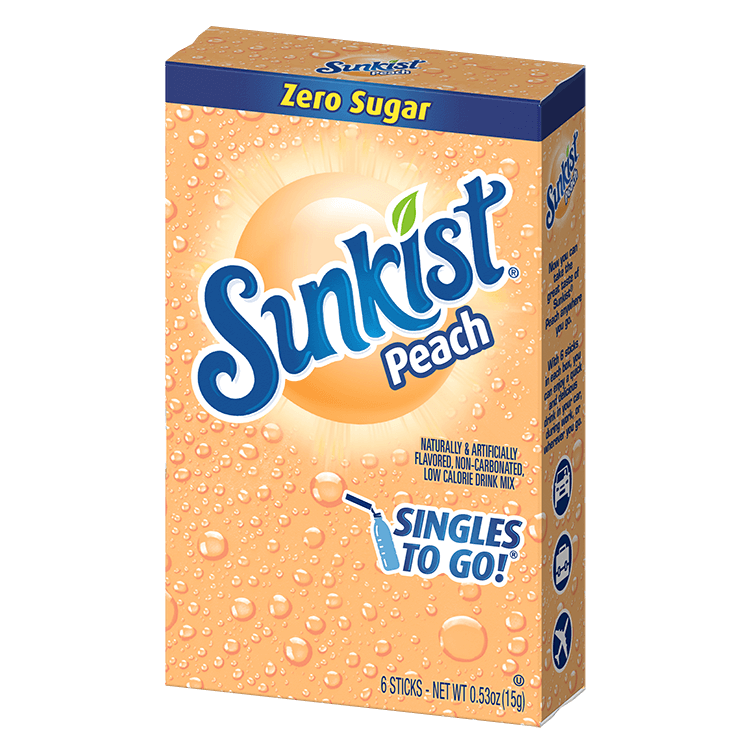 Sunkist peach singles to go packaging