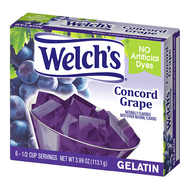 Welch's concord grape gelatin packaging