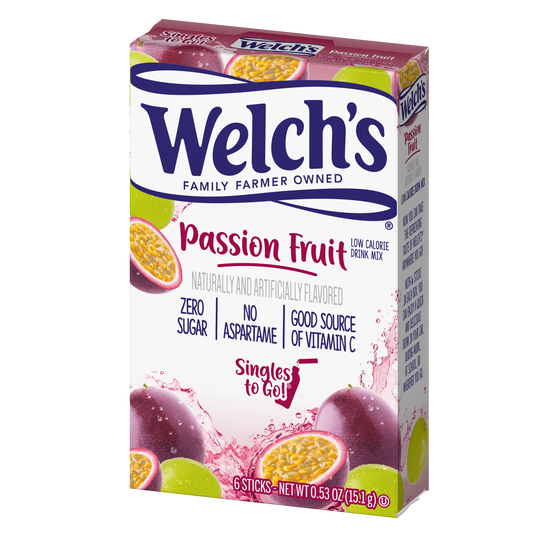 Welch's passion fruit singles to go packaging