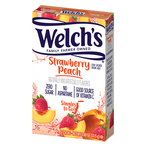 Welch's strawberry peach singles to go packaging
